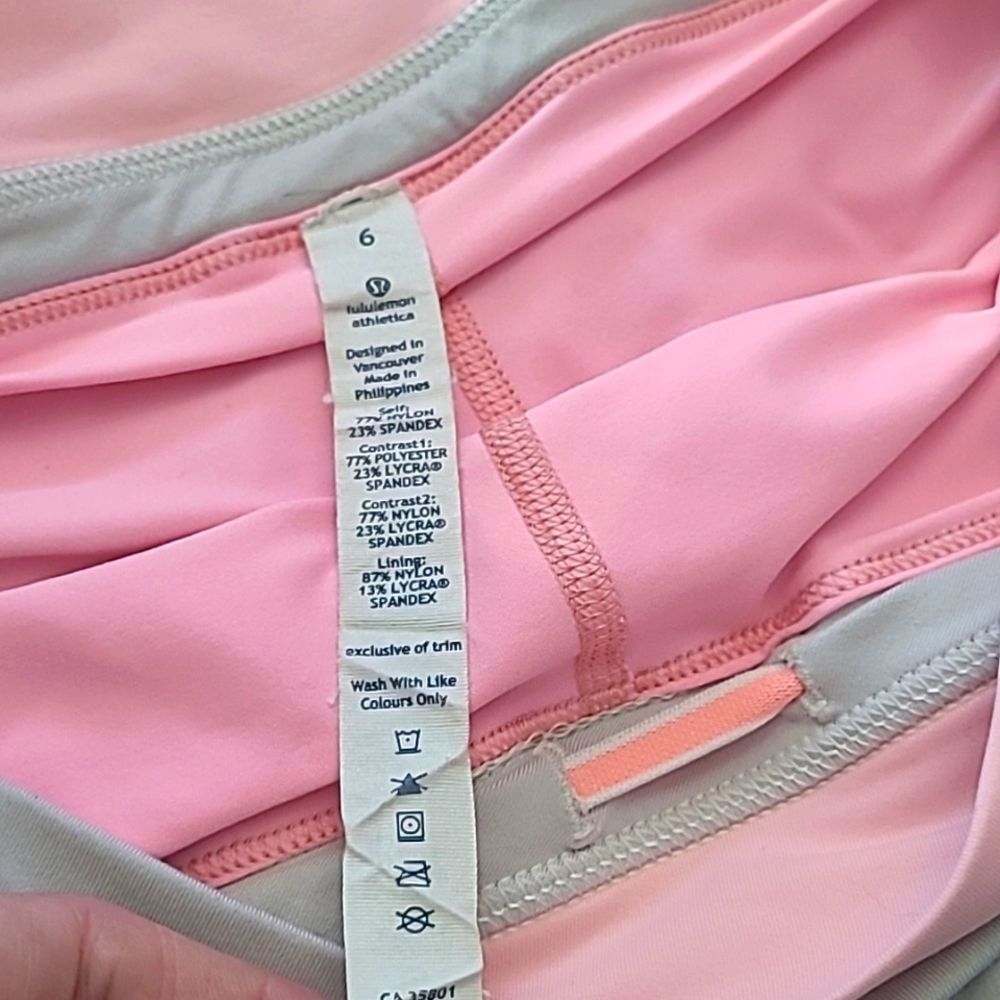 Lululemon Size 6 Gray Pink Run Speed Skort Built In Shorts Active Athleisure - Picture 11 of 16
